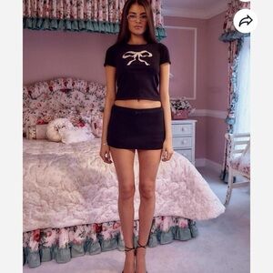 Mirror Palais knit bow baby tee